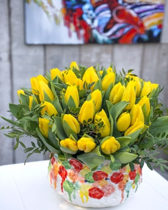 1 Docena de Bulbos Tulipas Color: Amarillo . Calibre 12-142