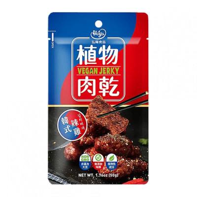 SNACK DE SOYA SECA VEGANA SABOR POLLO PICANTE COREANO 50GR1