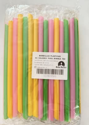 BOMBILLAS PLASTICAS PARA BUBBLE TEA 100UNDS COLOR1