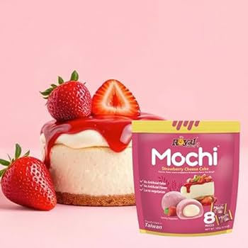 MOCHI VEGANO RELLENO DE TARTA DE QUESO CON FRUTILLA (SIN GLUTEN) 120GR2