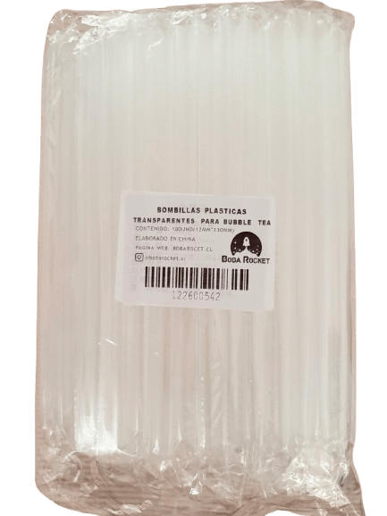 BOMBILLAS PLASTICAS PARA BUBBLE TEA 100UNDS TRANSPARENTES2