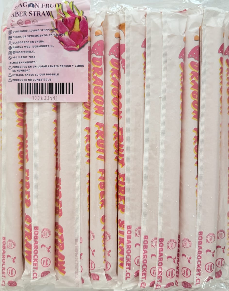 BOMBILLAS DE FIBRA DE FRUTA DE DRAGON 100UND-12MM*230MM2