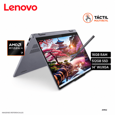 LAPTOP LENOVO IDEAPAD 5 2 EN 1 AMD RYZEN AI 7 350 16GB RAM  512GB SSD  14