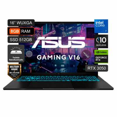 LAPTOP ASUS V16  V3607V CORE 7 240H 8GB DDR5 512GB SSD RTX 3050 6GB  16