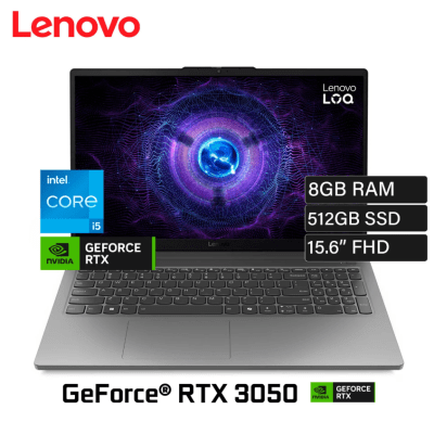 LENOVO LOQ 15IAX9E I5-12450HX 8GB RAM 512 GB SSD RTX 3050 6GB 15.6