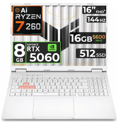 LAPTOP ASUS TUF A16 RYZEN 7 260 16GB DDR5 512GB SSD RTX 5060 8GB 16
