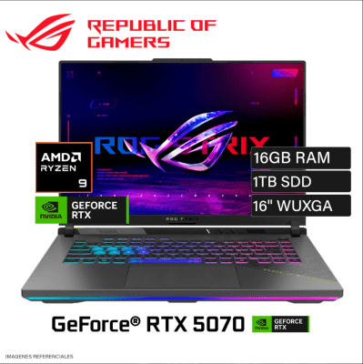 ASUS ROG STRIX G16 R9 8940HX 16GB DDR5 1TB SSD RTX 5070 8GB 16