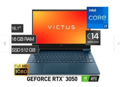 HP VICTUS 16-D1007LA,i7 12th  SSD 512, RAM 16GB, RTX 3050 4GB,16.1 FHD, WIN 11.1