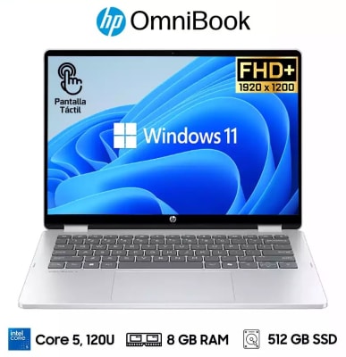 HP OMNIBOOK 5 FLIP 14-FP0013DX CORE 5 120U 8GB RAM LPDDR5 512GB SSD 14