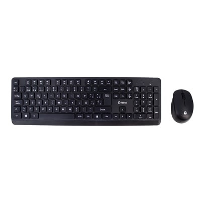 TEROS Kit inalámbrico teclado + mouse TE-5011CS, 2.4GHz, 1000DPI, español, negro