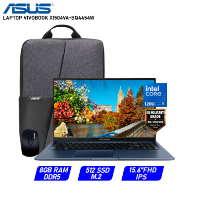 ASUS VIVOBOOK 15 X1504VA-BQ4454W CORE 5 120U 8GB DDR5 512SSD 15.6