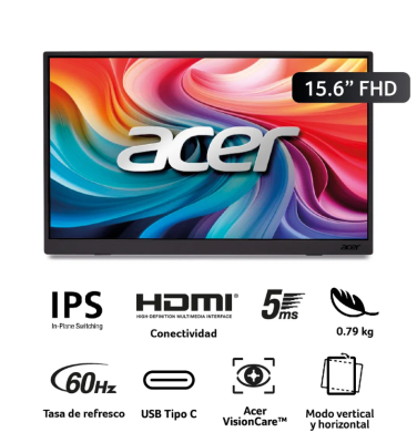 MONITOR PORTÁTIL ACER PM161Q B1BMIUXX 15.6