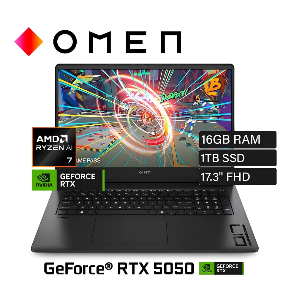 HP OMEN 17-DB1001LA RYZEN AI 7 350 16GB DDR5 1TB SSD RTX 5050 8GB 17.3
