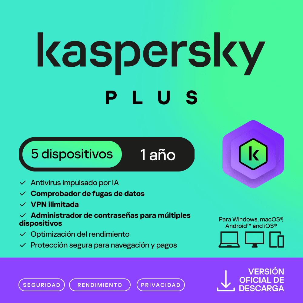 KASPERSKY PLUS / 5 DISPOSITIVOS / 1 AÑO2