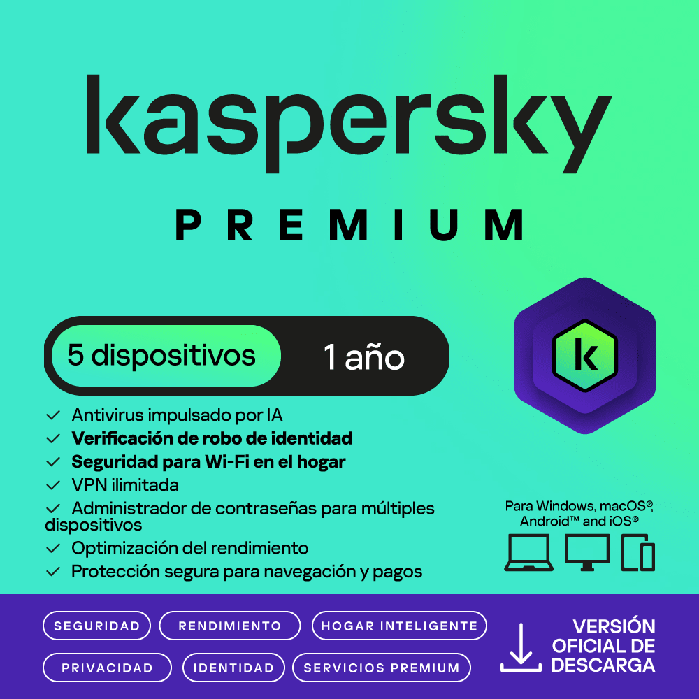 KASPERSKY PREMIUM / 5 DISPOSITIVOS / 1 AÑO2