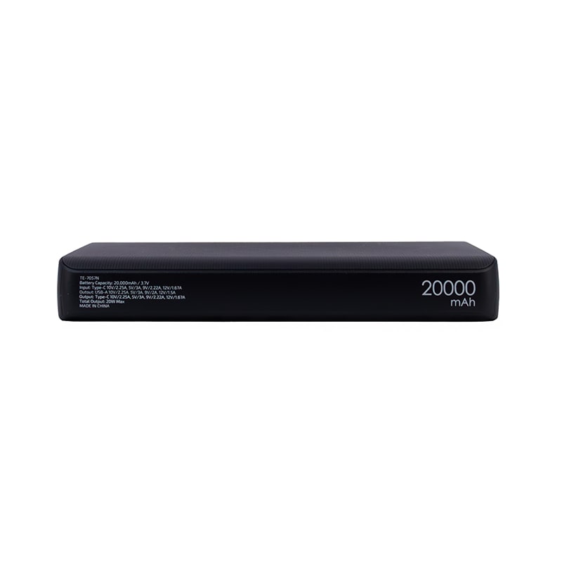 TEROS Powerbank TE-7057N, 20000MAh USB-A USB-C negro 0