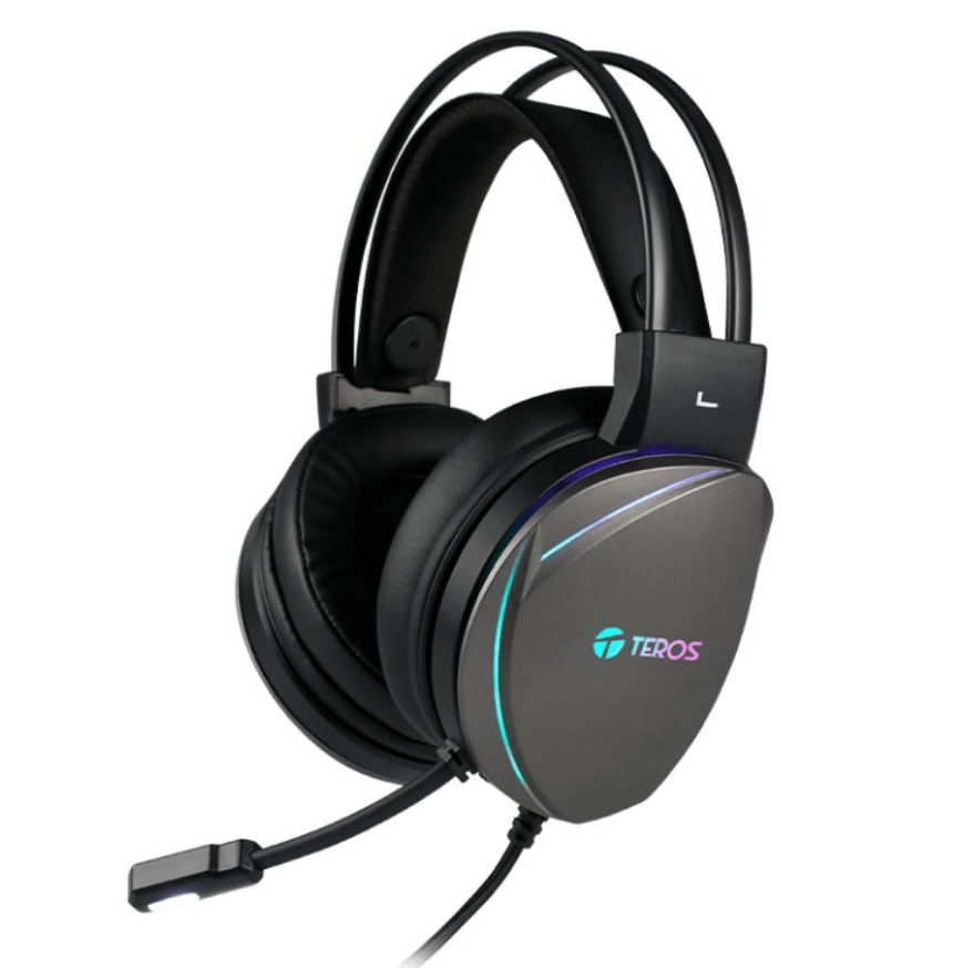 AURICULARES GAMING TEROS TE-8170N ESTÉREO 7.1, MICRÓFONO, CONECTOR USB, NEGRO, LUCES RGB2