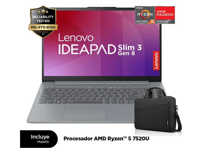 LENOVO IDEAPAD SLIM3 15AMN8 R5 7520U 8GB 512GB 15.6