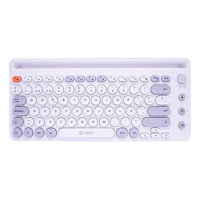 TEROS Teclado inalámbrico TE-4070S, 2.4 GHz, bluetooth 3.0 / 5.2, 80 teclas, blanco2
