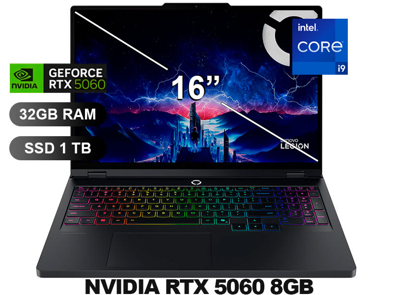 LENOVO LEGION PRO 5 16IRX10 CORE I9 14900HX 1TB SSD 32GB DDR5 RTX 5060 8GB  16 WQXGA (83NN0058LM) 0