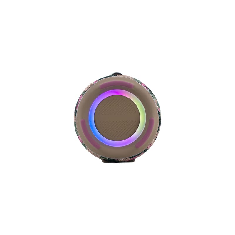 TEROS Parlante Ultra TE-6046M, BT 5.3, RGB, TWS, color marrón militar camuflado2