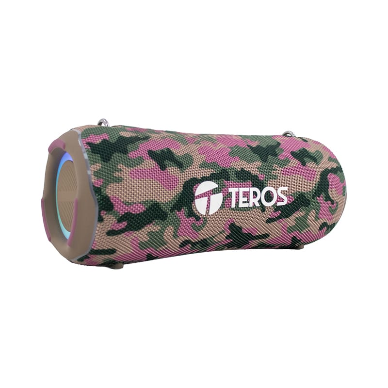 TEROS Parlante Ultra TE-6046M, BT 5.3, RGB, TWS, color marrón militar camuflado5