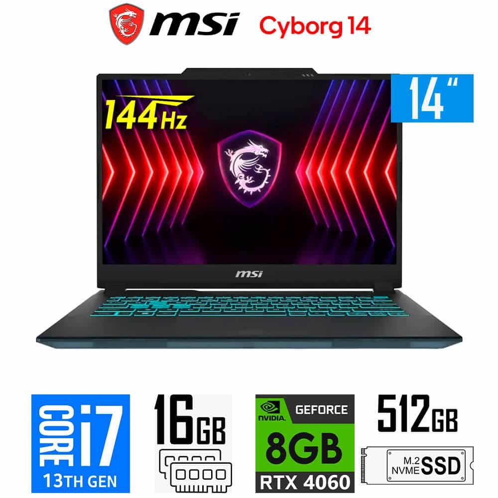 MSI CYBORG 14 A13VF I7-13620H 16GB DDR5 RAM 512GB SSD RTX 4060 8GB 14