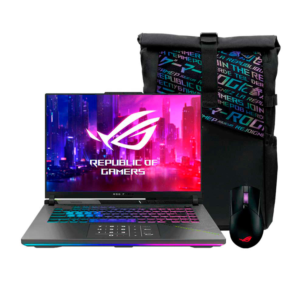 ASUS ROG STRIX G16 G614PM-RV221W AMD RYZEN 9 8940HX 16GB RAM DDR5  512GB SSD 16” WUXGA RTX 5060 8GB WIN11 +MOCHILA  Y MOUSE 3