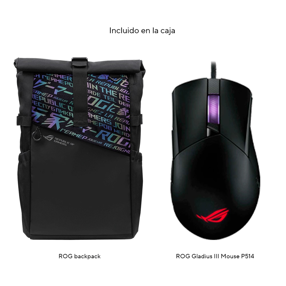 ASUS ROG STRIX G16 G614PM-RV221W AMD RYZEN 9 8940HX 16GB RAM DDR5  512GB SSD 16” WUXGA RTX 5060 8GB WIN11 +MOCHILA  Y MOUSE3