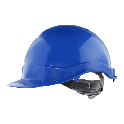 CASCO DE SEGURIDAD 6 PUNTAS AZUL CON ARNÉS