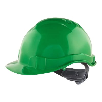 CASCO DE SEGURIDAD 6 PUNTAS VERDE CON ARNÉS