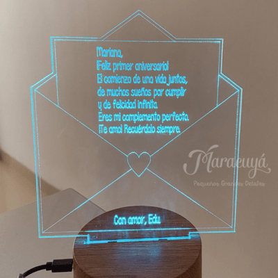 LAMPARA CARTA PERSONALIZADA