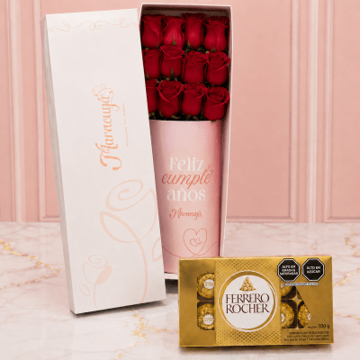 PACK ROSAS Y CHOCOLATES CUMPLEAÑOS