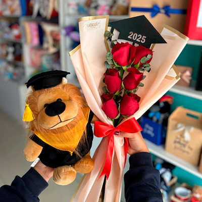 PACK RAMO Y PELUCHE GRADUACION