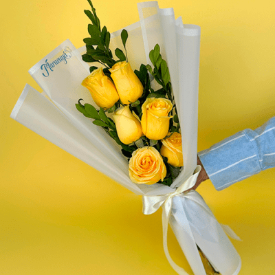 RAMO DE 6 ROSAS AMARILLAS