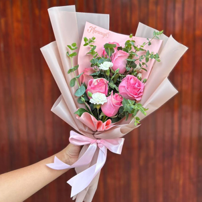 RAMO 6 ROSAS ROSADAS