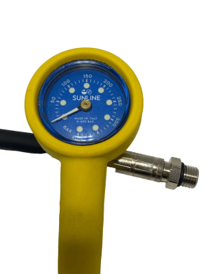 MANÓMETRO SIMPLE COLORES AMARILLO/AZUL1