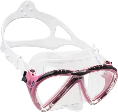 MÁSCARA CRESSI SUB MODELO LINCE TRANSPARENTE/ROSADO