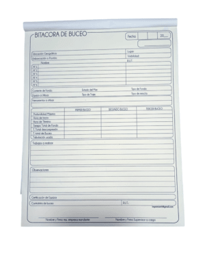 BITÁCORA DE BUCEO SUPERVISOR CON CHECK LIST1