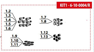 KIT PERNOS Y ARANDELAS PARA CAMBIO DE SOPORTE COLTRI 6-10-0004/R