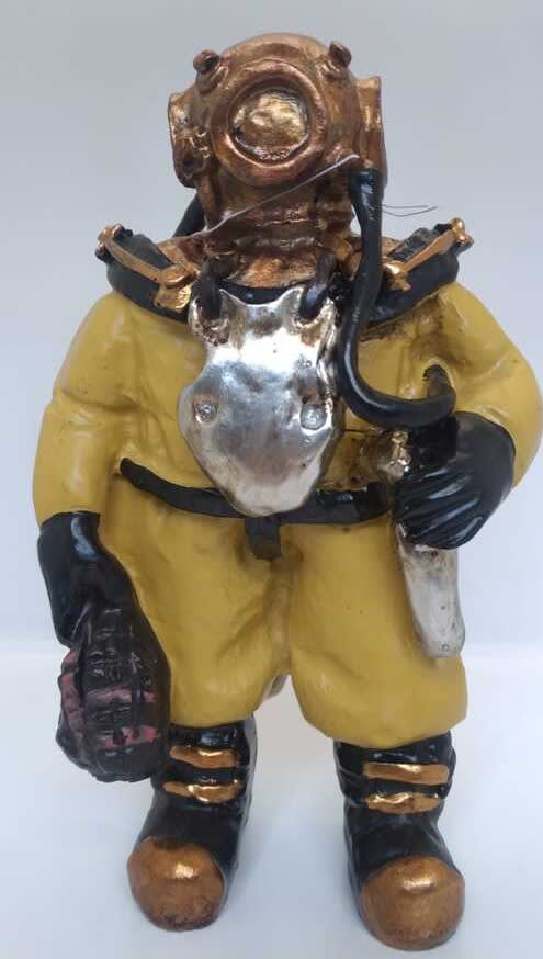 Buzo Casco Antiguo Neopreno Buzos Marinos Trajes De Buceo Antiguos