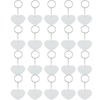 Llavero corazon 20 unidades En Mdf Para Sublimacion1