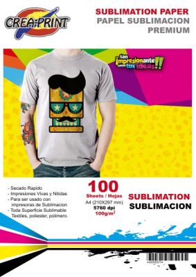 Papel Sublimacion 100 Hojas Tamaño A4 Marca Creaprint