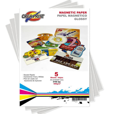 PAPEL CREAPRINT MAGNETICO GLOSSY A4 5 HOJAS