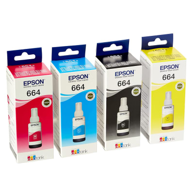 Tinta 664 Epson Pack De 4 Botellas (negro, cian, magenta y amarillo)