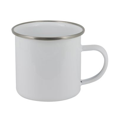 48 Unidades Tazon 18 oz blanca con anillo plateado1