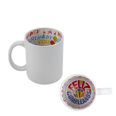 SUBLIMACION TAZON FONDO IMAGEN 11 OZ FELIZ CUMPLEAÑO