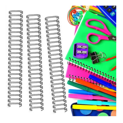 Color Negro Espirales Metálicos 25mm 2:1 Doble Cero 10 Unid