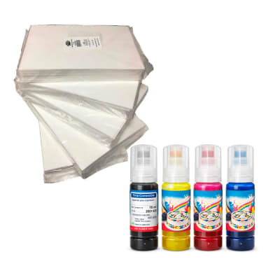 Kit Inicial Impresion De Fototorta Tinta Y Papel De Arroz para Epson
