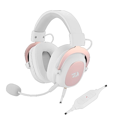 REDRAGON AUDIFONO CON MICROFONO ZEUS WHITE H510W 1